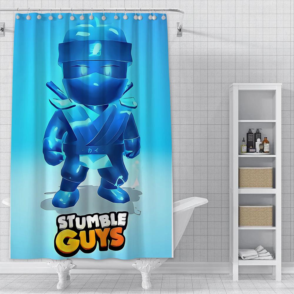 

Shower Curtain Waterproof Polyester Fabric Paint Colorful Bath Curtains Stumble guys Home Bathroom Decor Curtain With Hook YL90x180cm