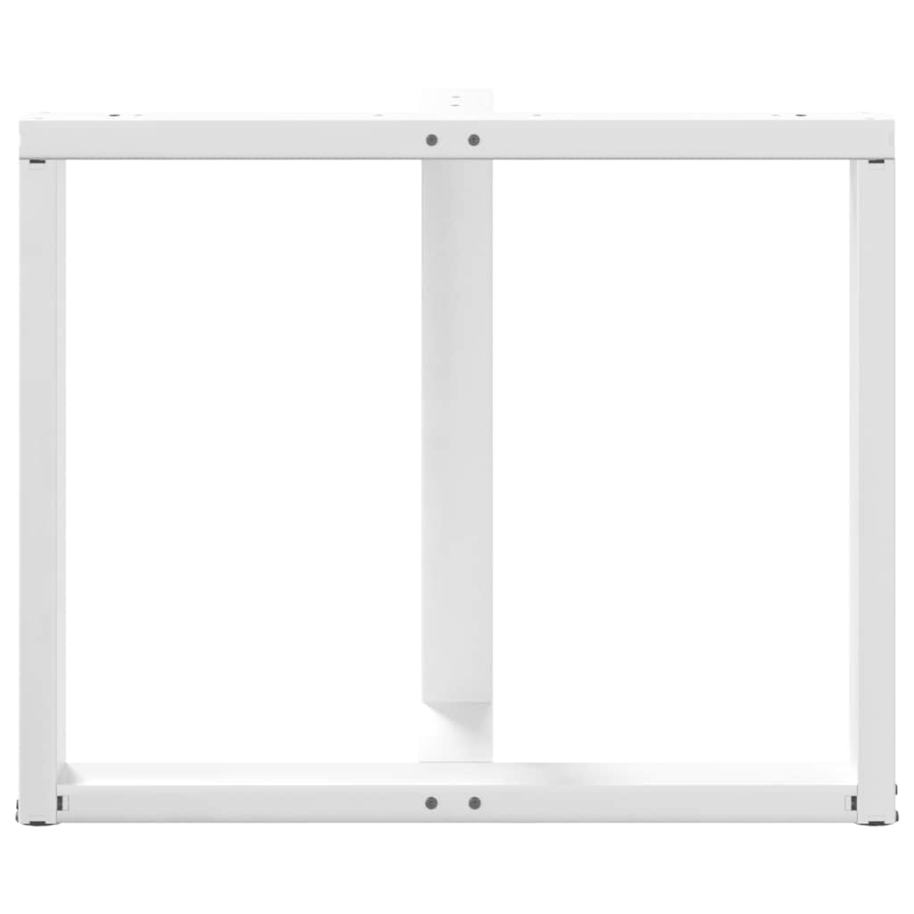 Vidaxl Nogi Do Stołu Jadalnego, 2 Pcs., Białe, 90X35X(72-73) Cm, Stal