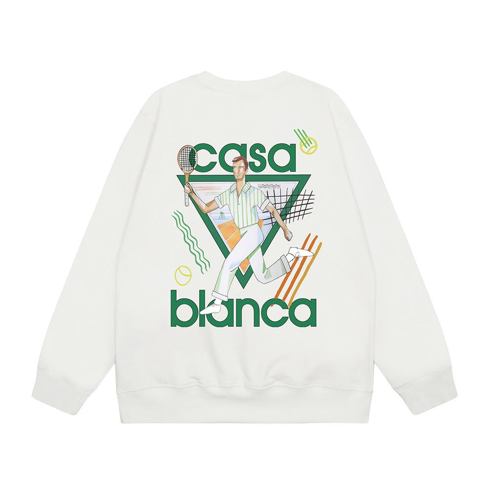 Grenzüberschreitende trendige Marke Casablanca Casablanca Buchstabe gemaltes Print 380g Herren- und Damen- Rundhals-Pullover