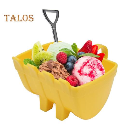 330ML Excavator Bucket Cup Ice Cream Cup with Stainless Steel Shovel Spoon Coffee Mug Tea Cup Milk Juice Container for Kitchen Use