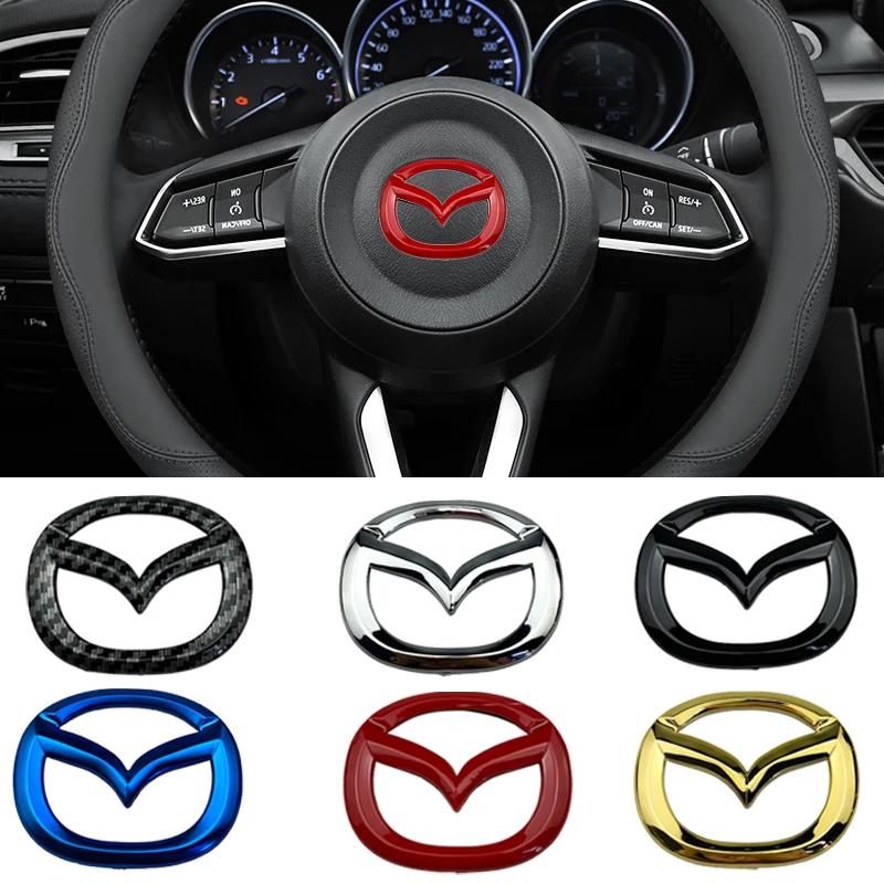 ABS Car Steering Wheel Emblem Cover Stickers for Mazda CX6 CX9 CX7 RX7 MX5 CX5 CX3 Protege Badge Internal Decals Decoration