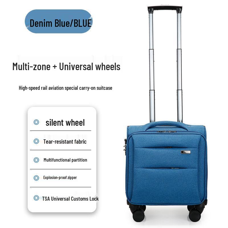 18" Carry-On Suitcase with Universal Wheels, Business Password Case, Lightweight 16", 14", 20" Travel Suitcase, Compatible with Spring Airlines
