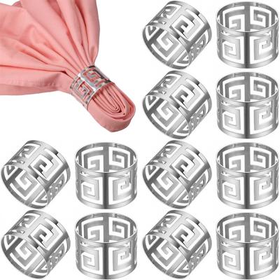 Serviettenring aus Metall mit Rückenmuster 6 Stück