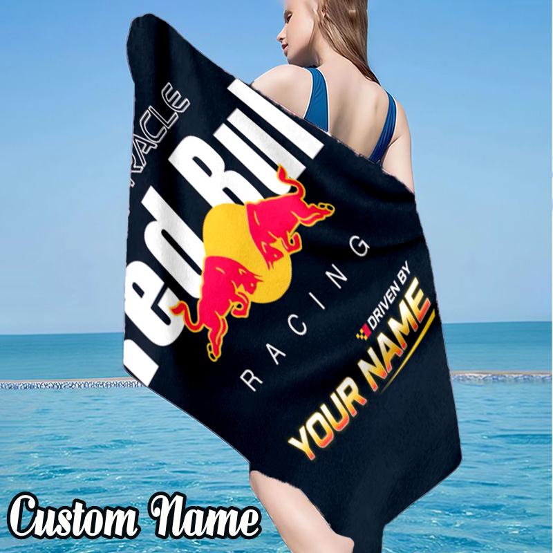 Custom Name bull Car Beach Towel - Soft, Ultra-Absorbent Microfiber, Lightweight, Perfect for Beach, Parties, Travel, Camping