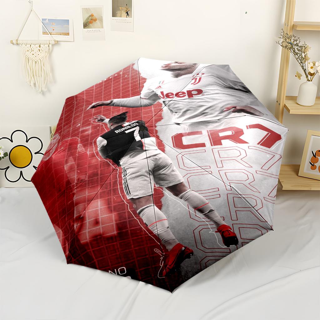 Ronaldo's Saudi Football Automatic Umbrella Folding Umbrella with 8 Ribs Sturdy Construction All-Season Use Fashionable Accessory Birthday/Christmas G