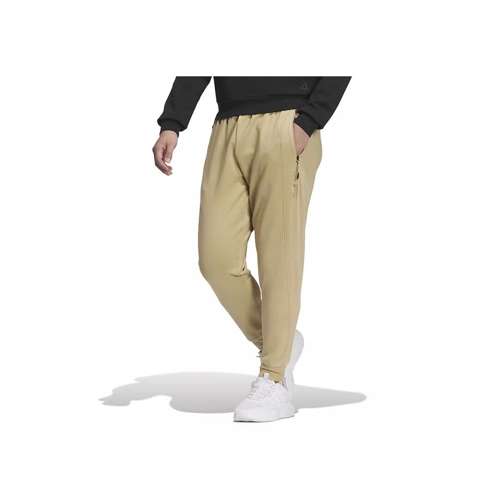 Adidas Solid Color Logo Jogger Knit Pants Men Bottoms Khaki IP4913