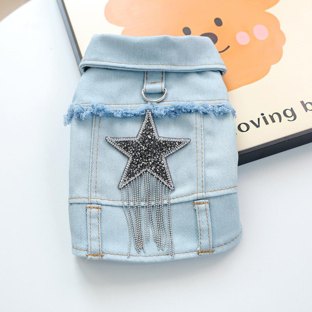 Cowboy Denim Clothing For Pet Girl Boy Fashion New Harness Vest Outfit Coat Jacket For Dog Puppy Small Animal Dachshund Pugs Cat