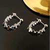 925 Sterling Silver Geometric Crushed Stud Earrings for Women - Korean Niche Design, Hot Selling Ear Jewelry