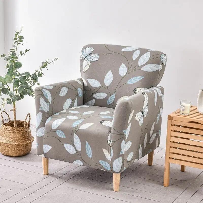 Floral Stretch Chair Cover Sofa Single Armchair Slipcover Highbackrest Protect Living Room Furniture Protector Home Decoration