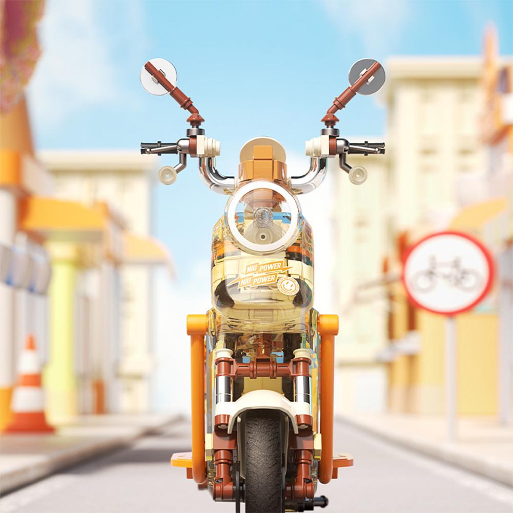 Mini Motorcycle Car Building Blocks For Kids Electric Car Assembling Model Toys Early Learning Birthday Gifts For Girls Boys