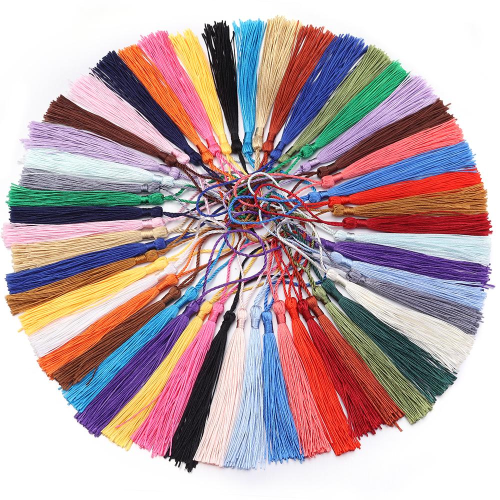 30-100pcs/lot Colorful Polyester Silk Tassel Fringe Cotton Tassels Trim For Sewing Curtains Accessories DIY Bookmark Decoration
