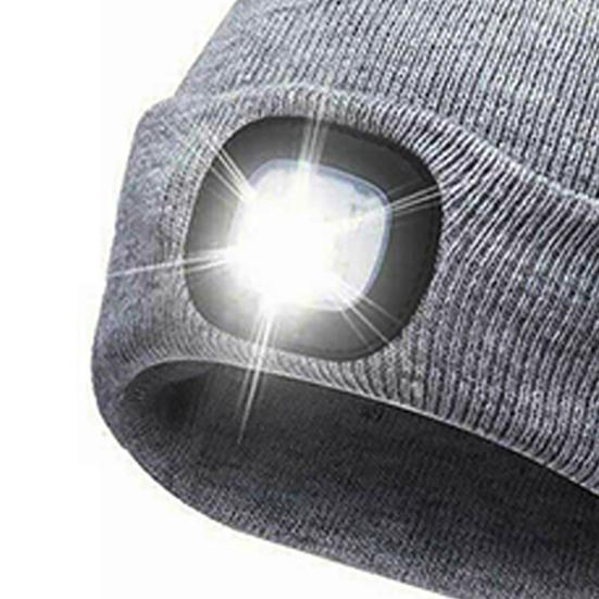 LED Beanie Hat Flashlight Comfortable Woolen Yarn LED Beanie Hat with Light