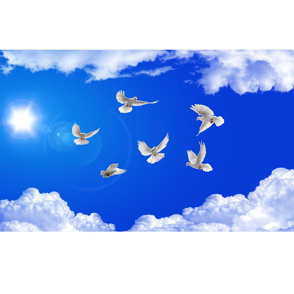 Ceiling Wallpaper Blue Sky And White Clouds Murals For Living Room Apartment Ceiling Wall Mural Wallpaper