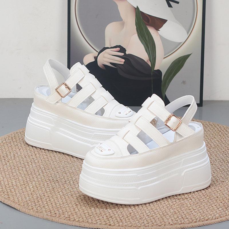 Fashion 11CM Women's Sandals Comfort Shoes Slippers Fashion Shoes Women Summer Open Toe Platform Wedge Super High Hidden Heels