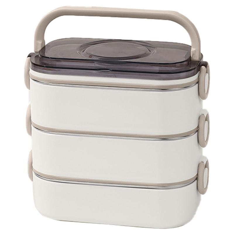 Office Ready Stainless Steel Lunch Box Large Capacity Lunch Container Set with Accessories for Work and School Meals