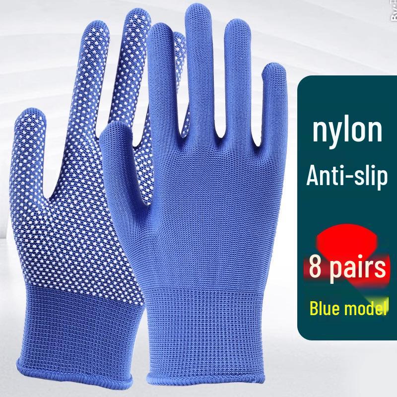 Breathable Non-Slip Nylon Summer Work Gloves - Unisex, Wear-Resistant, Sunscreen