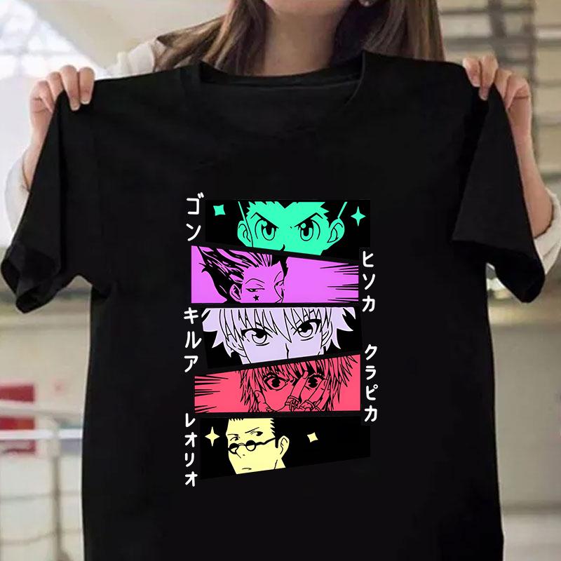 Hot GON FREECSS Killua Zoldyck Hisoka Print T-shirt Summer Casual Loose Anime T Shirt Fashion Women Men Harajuku Tops Tees