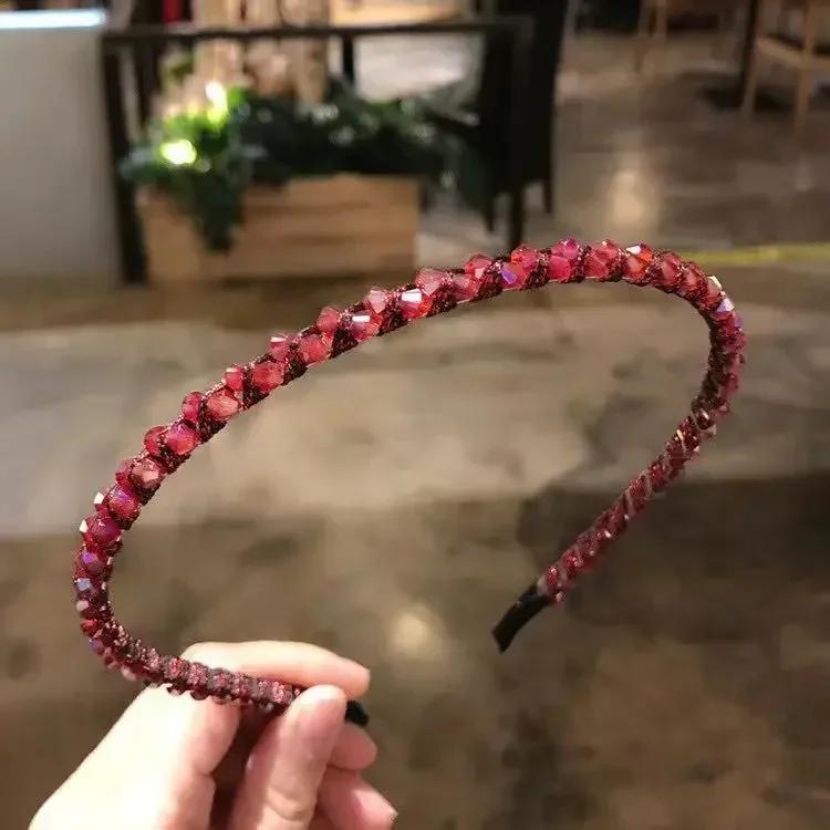 Fashion Crystal Bezel Headwear Women Headband Girls Vintage Hair Hoops Hair Accessories Hairband for Women