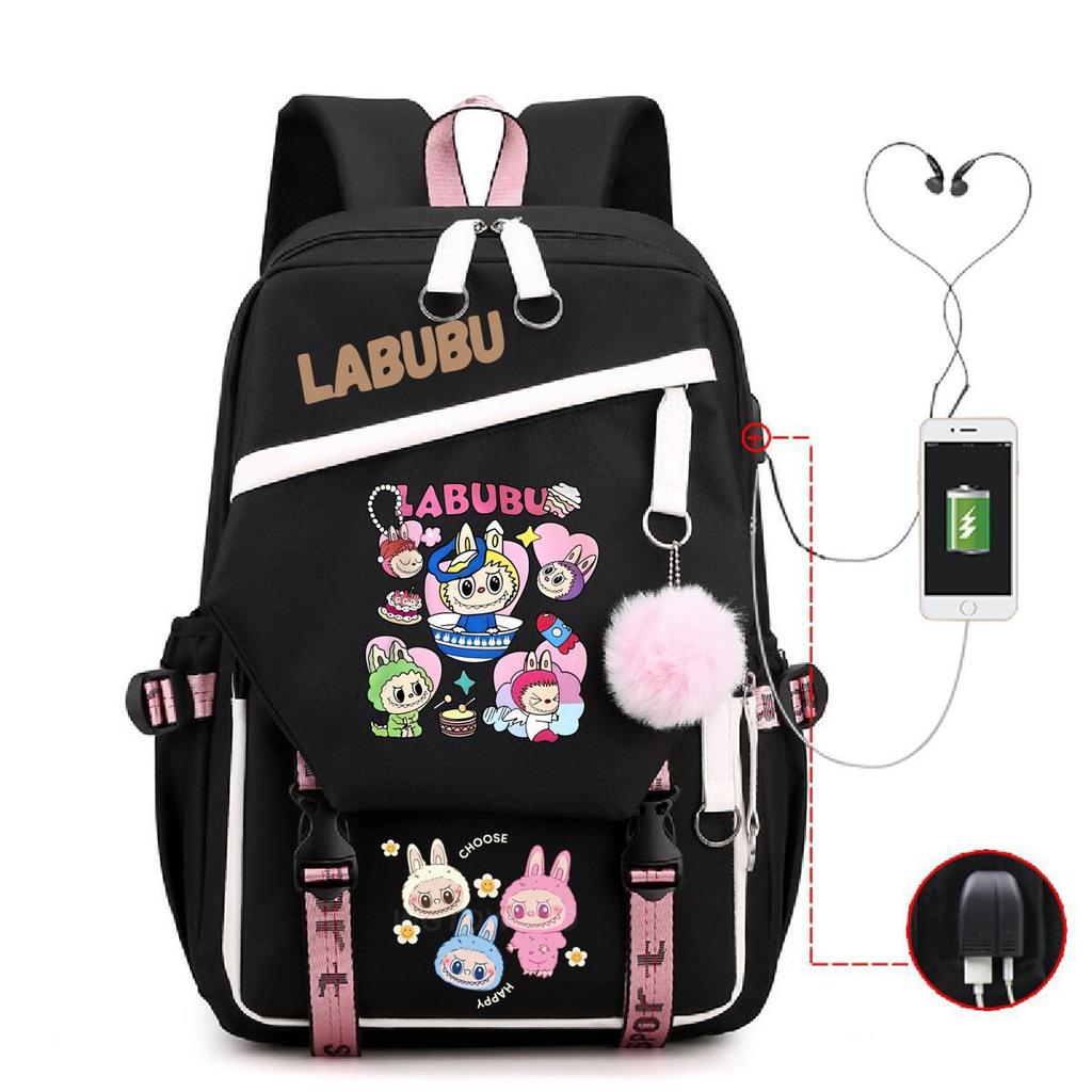 Cute Children's Schoolbag Contrasting Color Neutral Casual Backpack Cartoon Printing Primary and Secondary School Students