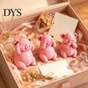 Small Pig Statue for Zen Atmosphere 3 Pcs Cute Mini Figurines, 3D Printed See Hear Speak No Evil Creative Resin Gift Pink Statue, Novelty Cartoon