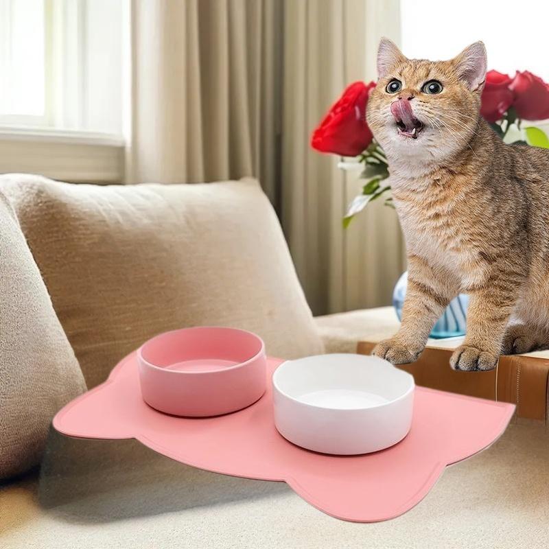 Pet Waterproof Mat Dog Cat Bowl Mat Silicone Non-slip Pet Feeding Mat Dog Eating Bowl Tray Cushion