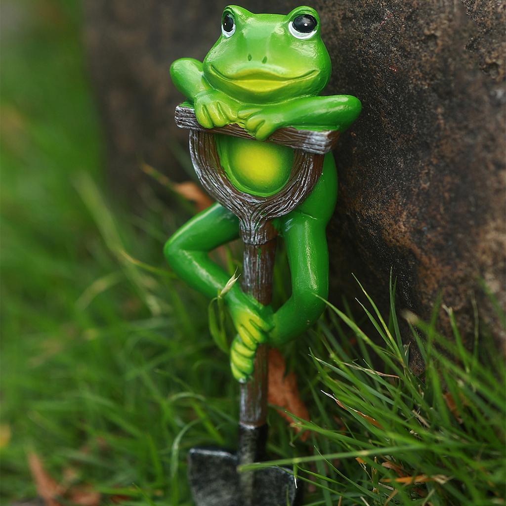 Creative Frog Rabbit Turtle Shovel Outdoor Garden Bonsai Craft Decorations Resin Patio Lawn Decoration Balcony Home Decor