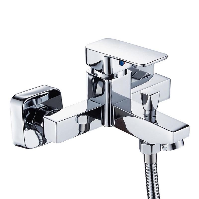 Sanlian Bathroom Shower Faucet Square Bathtub Faucet Bathroom Electroplated Copper Faucet Basin
