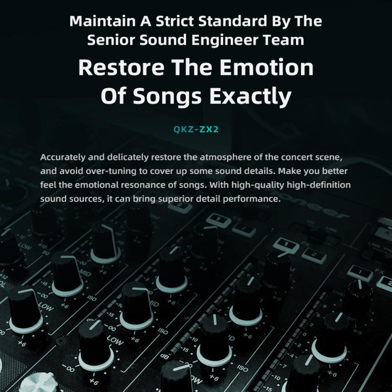 QKZ ZX2 Ear -in -ear Headphones Metal Headphone Cable Control Heavy Bass Headset Mobile Phone Running Headset