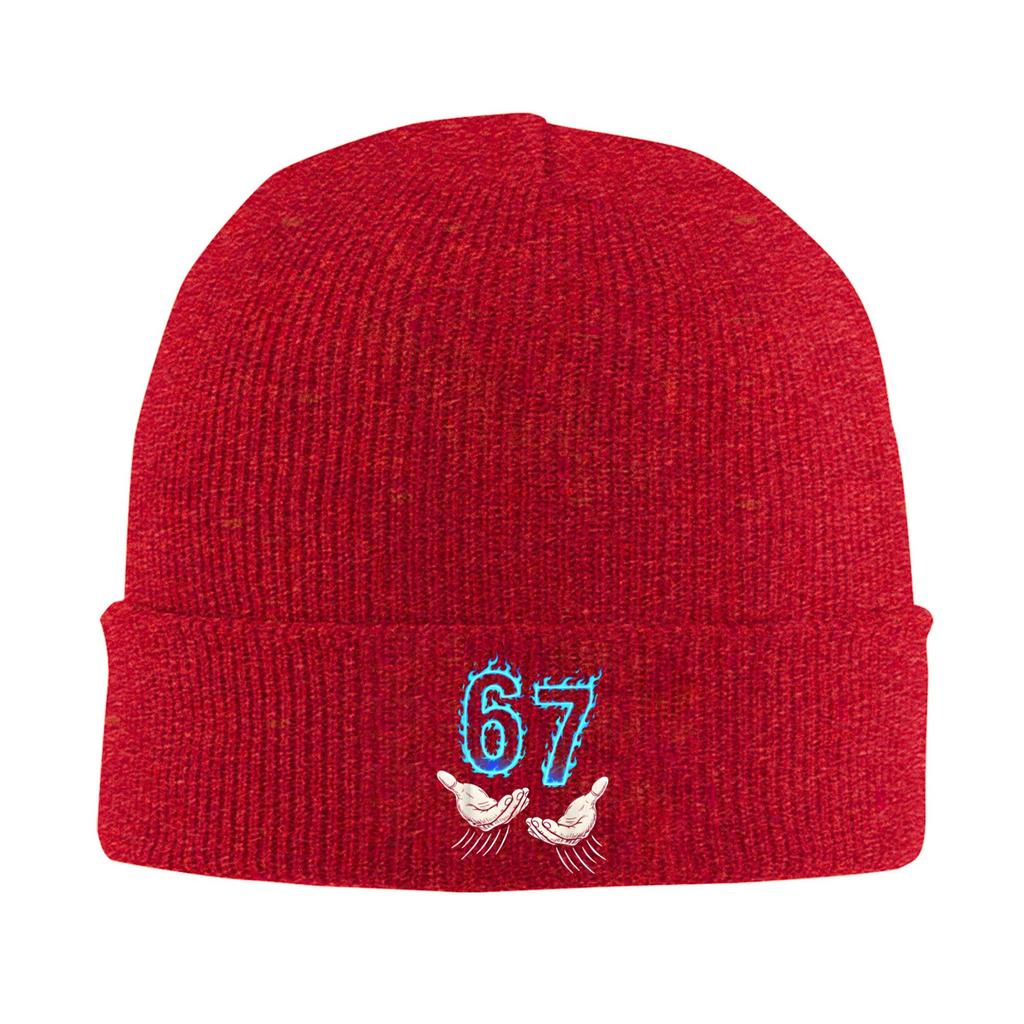 Män Kvinnor Sex Sju 6 7 Meme Hand 67 Mössor Cool Stickad Mössa Höst Vinter Kpop Kepsar Mönster Varma Mössor