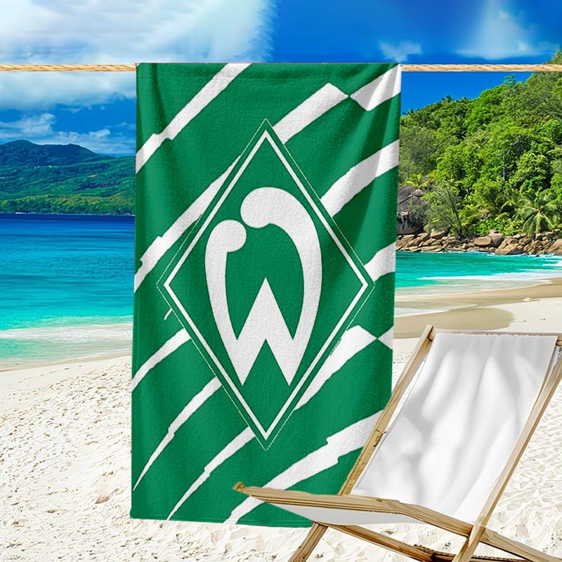 Green Bremen Emblem Beach Towel - Soft, Absorbent Microfiber, Lightweight, Ideal for The Beach, Parties, Travel, Camping fan gifts