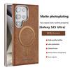 Funda Magnética Fuerte de Cuero Mate para Samsung Galaxy S25 Ultra S24 Plus S23 Ultra Cubierta con Recubrimiento para Lente/Botón/Parachoques