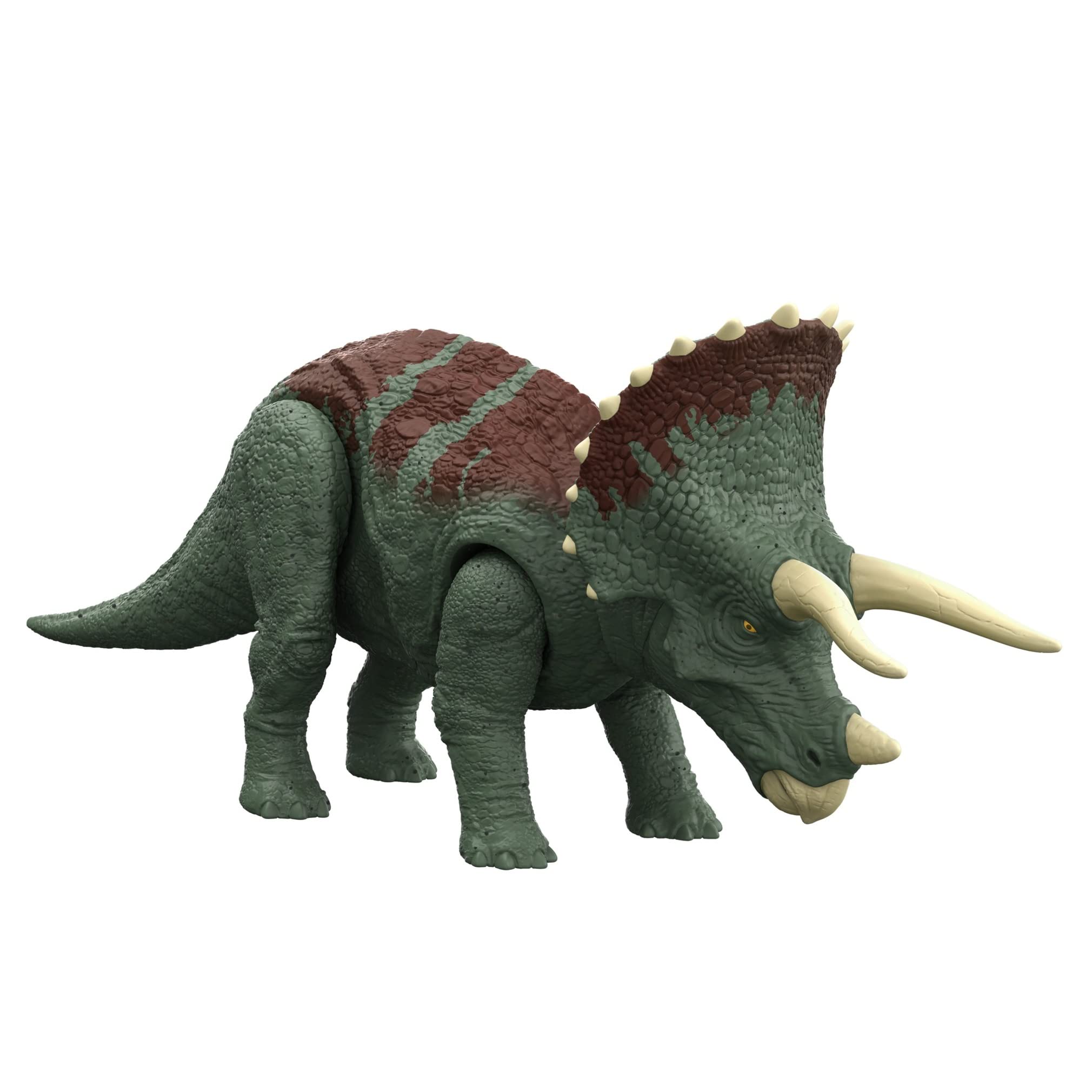 

Mattel Jurassic World New Ruler Action Figure Triceratops years old and HDX34 Green Medium (JURASSIC WORLD) Roar! [Total length approx. 26cm] [4 up] зелений