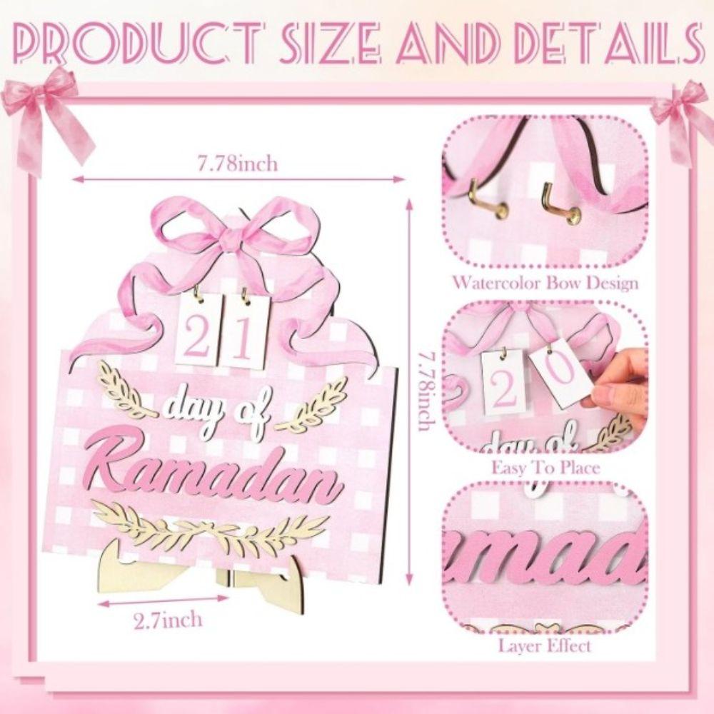 Festival Ramadan Countdown Calendar Wooden Islamic Muslim Decor  Indoor Desk Accessory