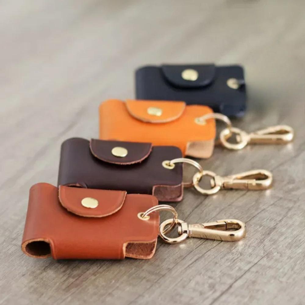 Retro PU Leather Handmade Mini Key Storage Bag Keychain Fashion Personalized Waist Hanging Key Case Keyring Pouch Accessories