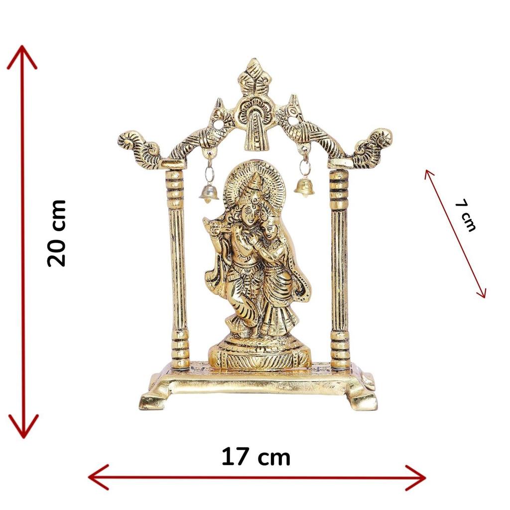 Metal Radha Krishna Statue Gold Plated Decor Your Home,Office & Radha Krishna Murti Idol Showpiece Figurines,Religious Krishna Idol Gift Article...