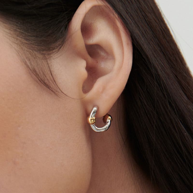 Hyeres-lor Erité 23 Silver (C) Combi One-Touch Earrings S HL5E33534C9XXX