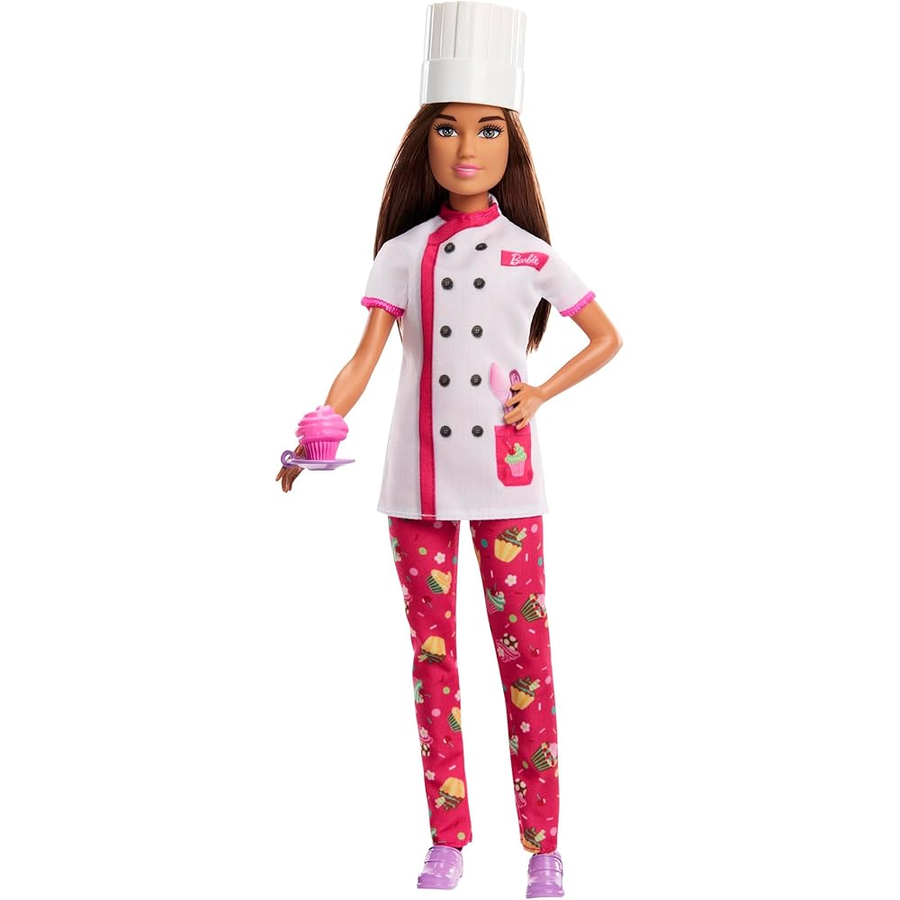 

Barbie Barbie and Friends Chef Dress-Up Doll Playset House Pretend Play for Kids Age 3 and Up White