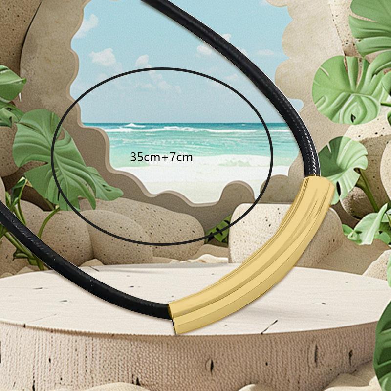 Simple Charm Collarbone Chain Necklace Daily Metal Smooth Surface Trend Personality Trend