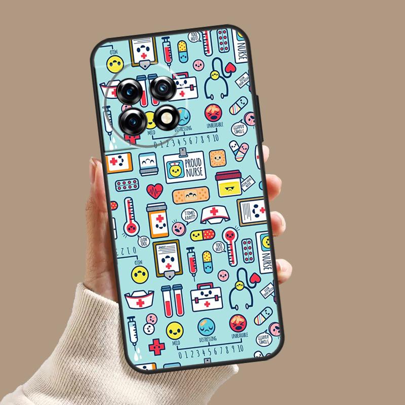 Cartoon Doctor Nurse Case For OnePlus 12R 10R 9R 10T 8T 8 9 10 Pro 11 12 OnePlus Nord CE 2 3 Lite N10 N20 Cover
