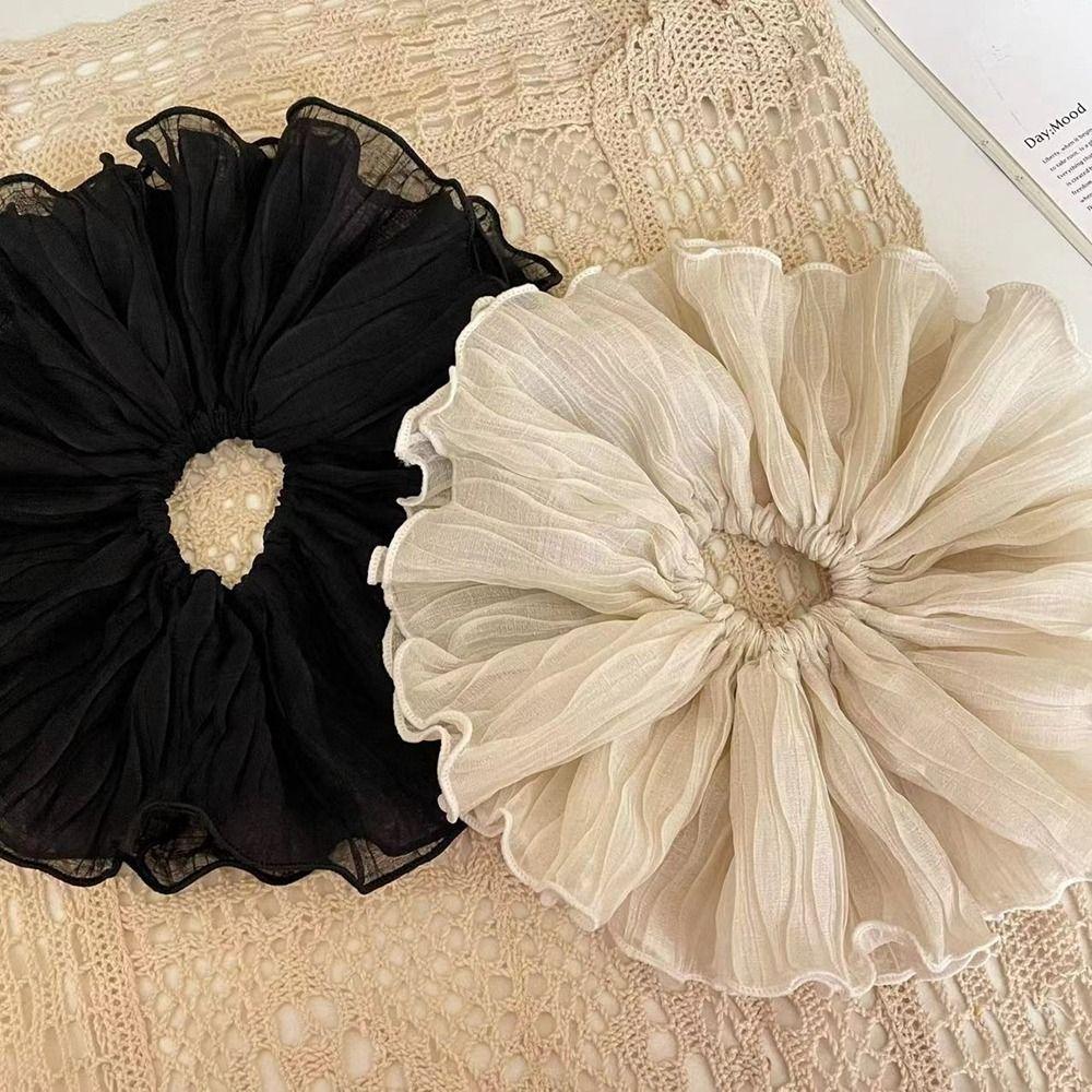 Lace Mesh Girl Head Rope Cloth Korean Style Headwear Hair Tie Wrinkle Hair Rope Women Scrunchies