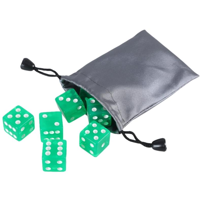 Square Corner Six Sided Dices Bulk, Pack of 10 Assorted Color 19mm D6 Acrylic Dices Cubes with Number Dots for Kids Use