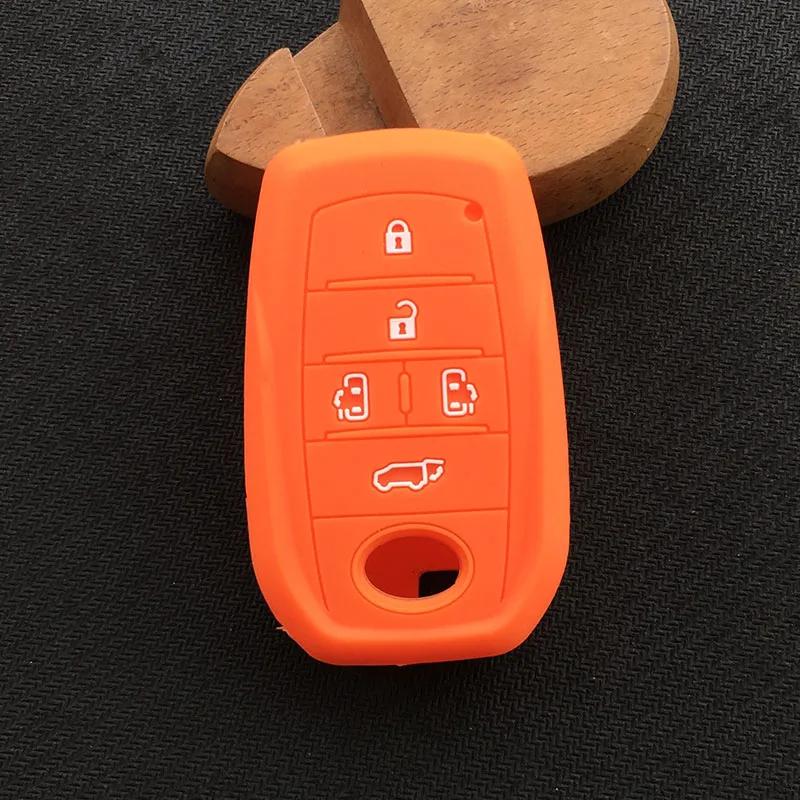 

silicone rubber key cover case shell protector for toyota Alphard 5 button key помаранчевий