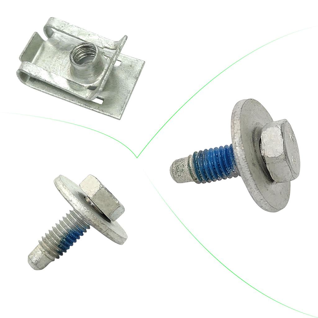 20pcs/10set Universal Under Engine Cover Undertray Clips M6 Body Bolt U-nut Screws Retainer Splash Shield Guard
