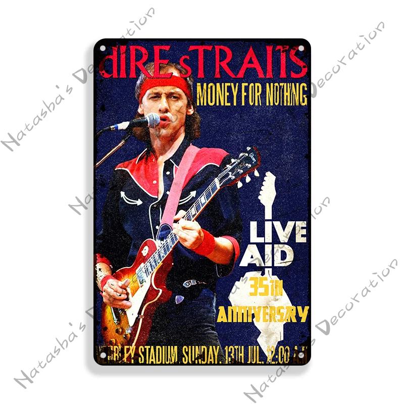 Rock Band Metal Plate DIRE STRAITS Band Decorative Plate Metal Tin Sign Vintage Metal Plaque Bar Club  Signs Wall Decor