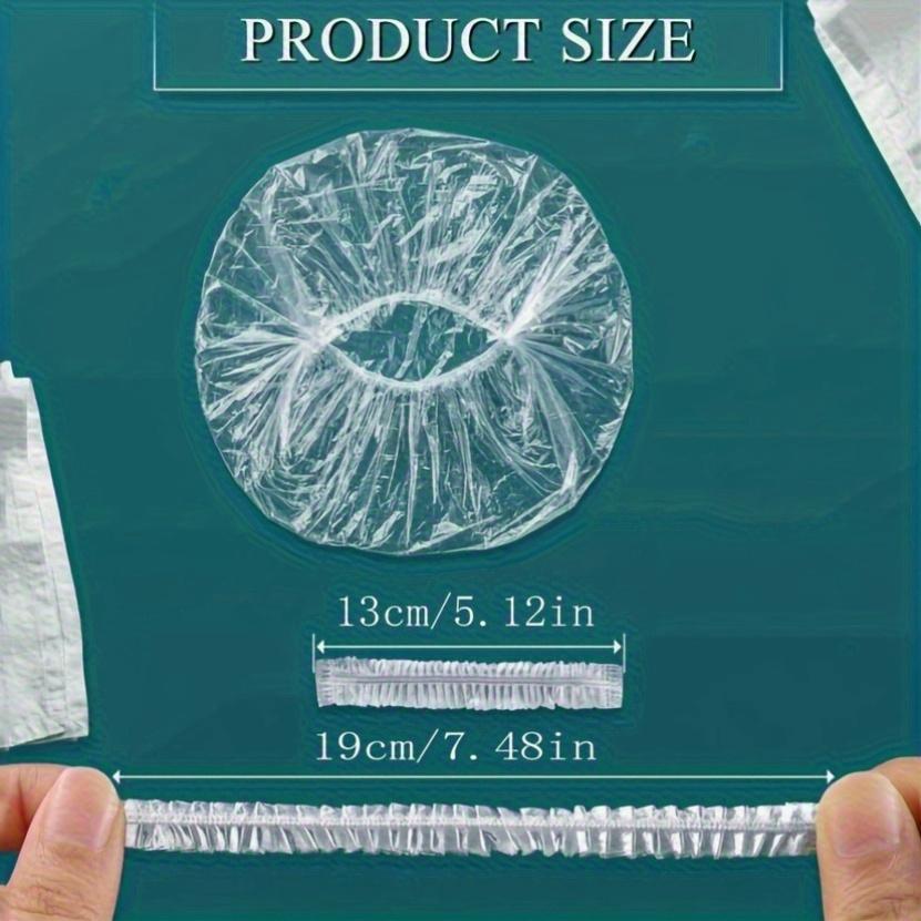 50Pcs/set Extra Large Disposable Shower Caps, Thickened PVC Material, Dedicated for Home Travel SPA Hair Salon Elastic Design Bath Accessories