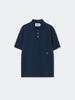KINETO Wave-Cutting Pique Shirt_Navy