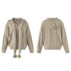 Unisex Lockere Passform Häkelzopfmuster Kapuzenjacke Freizeit-Oberbekleidung