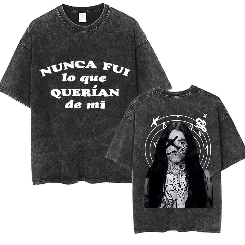 

Singer Lali Esposito Tour Album Vintage Washed T Shirts Men Women Hip Hop Oversized Tshirt Summer Cotton Short Sleeve Tees S
