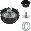 for Oster Blender Replacement Parts Blender Ice Crusher Blade with Jar Base Cap and Two Rubber O Ring Sealing Ring Gasket, Compatible with Oster