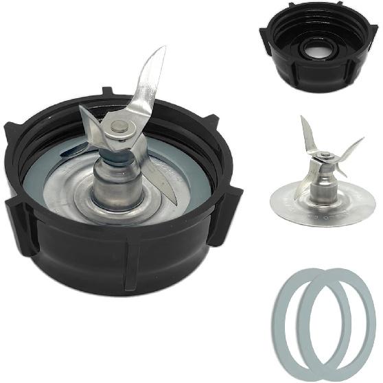 for Oster Blender Replacement Parts Blender Ice Crusher Blade with Jar Base Cap and Two Rubber O Ring Sealing Ring Gasket, Compatible with Oster